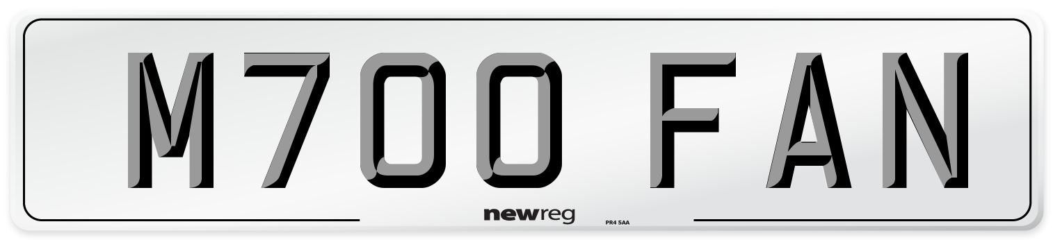 M700 FAN Number Plate from New Reg